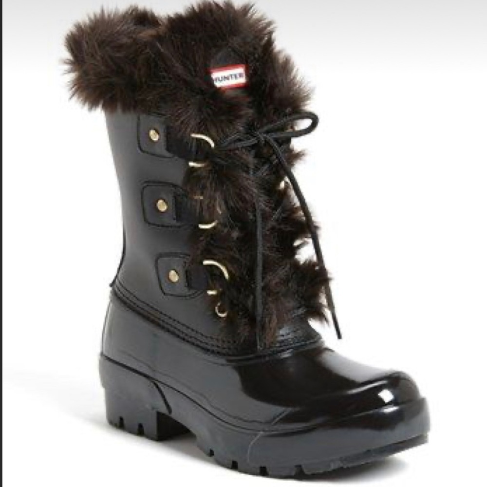 HUNTER CATHIE BLACK DUCK BOOTS